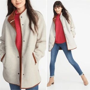 Old Navy Sherpa Faux Suede Lined Coat Sz XS